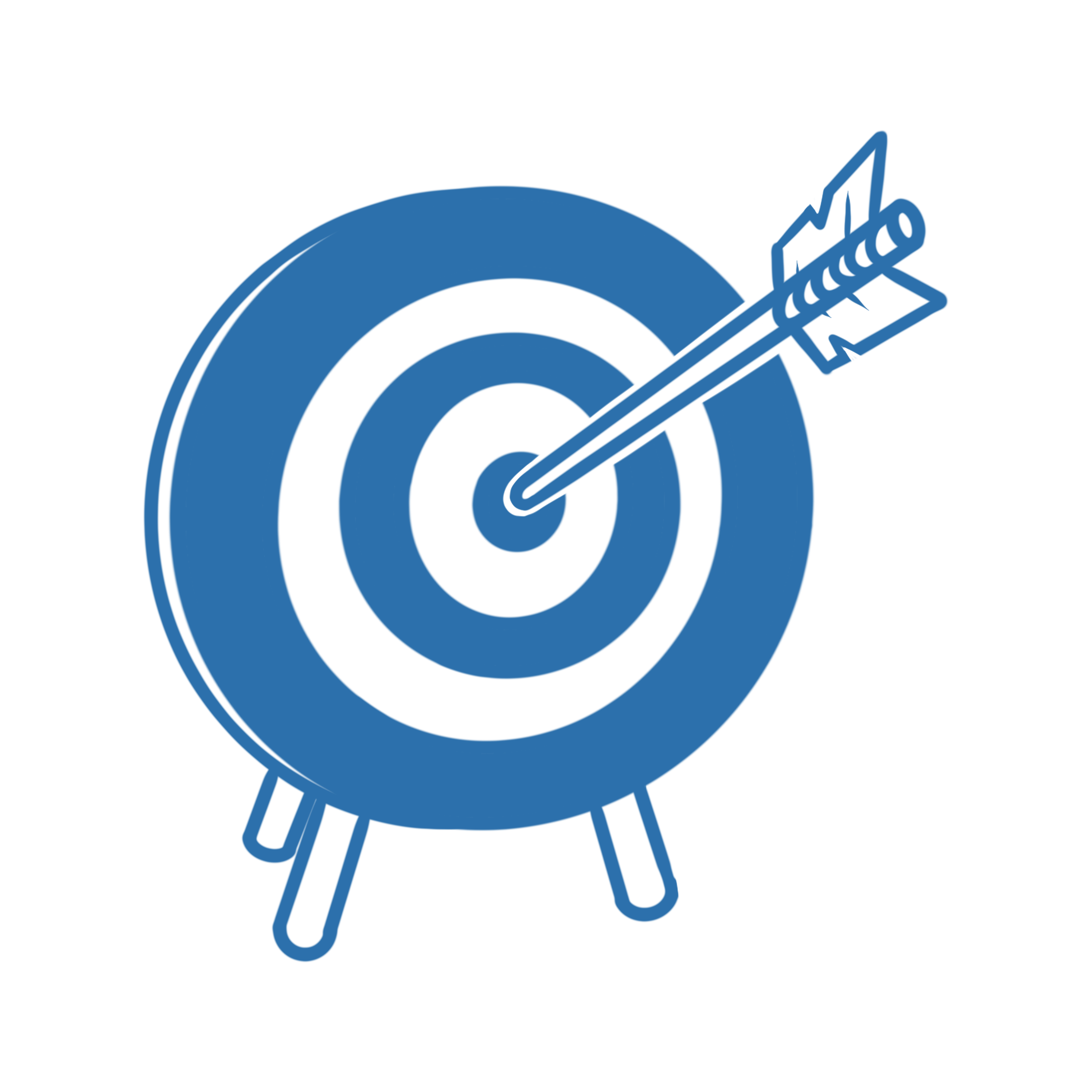 Illustration einer Zielscheibe mit einem Pfeil in der Mitte